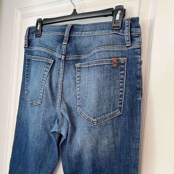 Joe's Hi Waisted Straight Leg Distressed Whiskering Faded Pocket Stretch Jeans - Picture 9 of 12